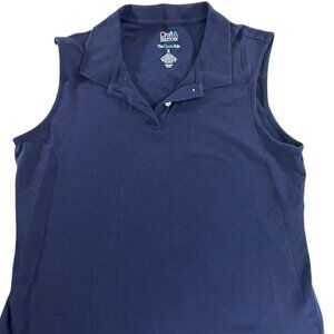 Croft & Barrow Polo Shirt Women's Size XL Blue 100% Cotton Sleeve less